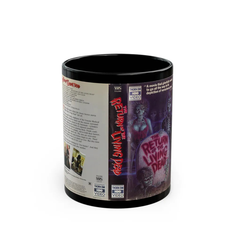 THE RETURN OF THE LIVING DEAD (VHS COVER) - Black Coffee Mug-11oz-Go Mug Yourself