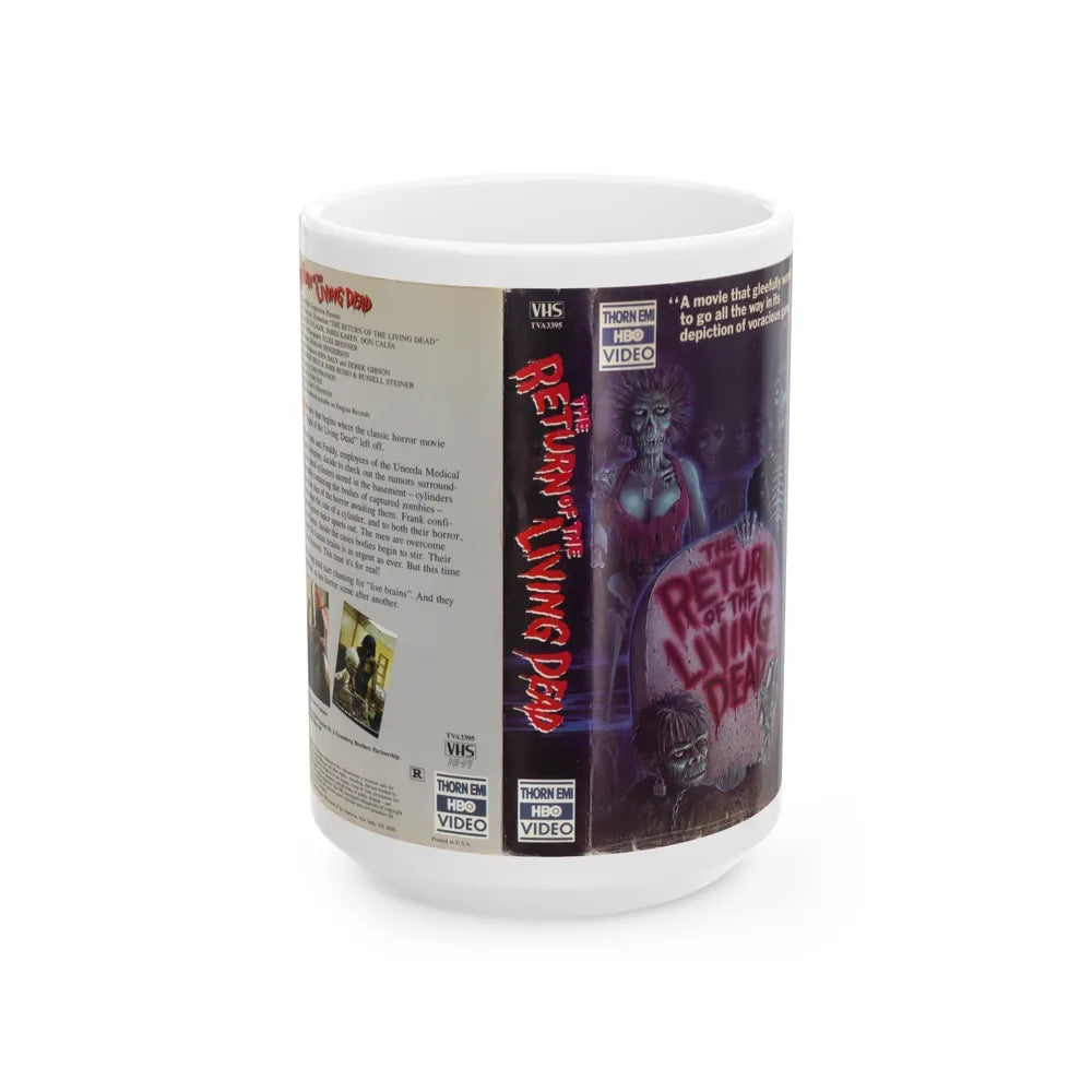 THE RETURN OF THE LIVING DEAD (VHS COVER) - White Coffee Mug-15oz-Go Mug Yourself