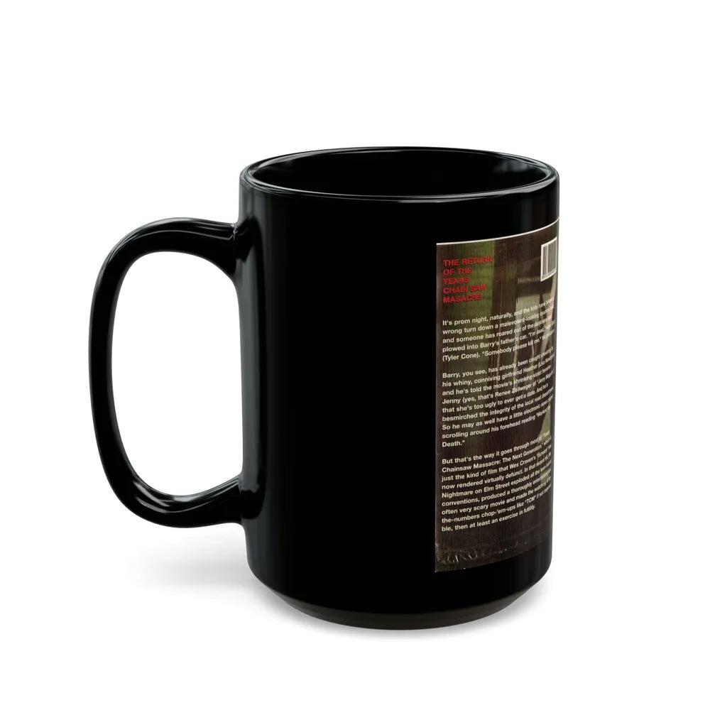 THE RETURN OF THE TEXAS CHAINSAW MASSACRE (VHS COVER) - Black Coffee Mug-Go Mug Yourself