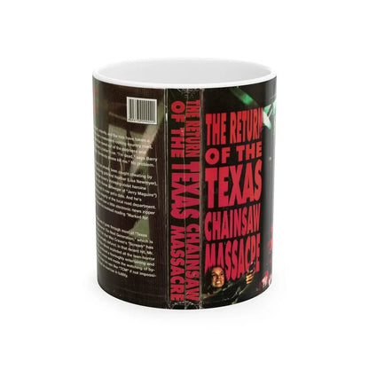 THE RETURN OF THE TEXAS CHAINSAW MASSACRE (VHS COVER) - White Coffee Mug 11oz - Go Mug Yourself