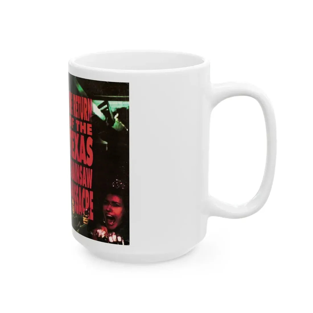 THE RETURN OF THE TEXAS CHAINSAW MASSACRE (VHS COVER) - White Coffee Mug - Go Mug Yourself