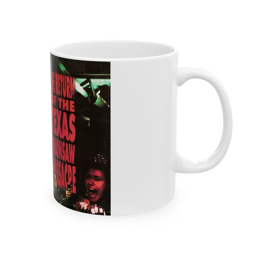 THE RETURN OF THE TEXAS CHAINSAW MASSACRE (VHS COVER) - White Coffee Mug-Go Mug Yourself