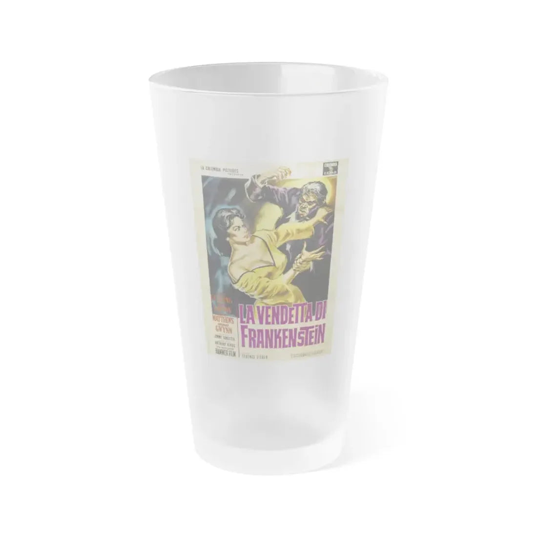THE REVENGE OF FRANKENSTEIN (ITALIAN) 1958 Movie Poster - Frosted Pint Glass 16oz Default Title - Go Mug Yourself