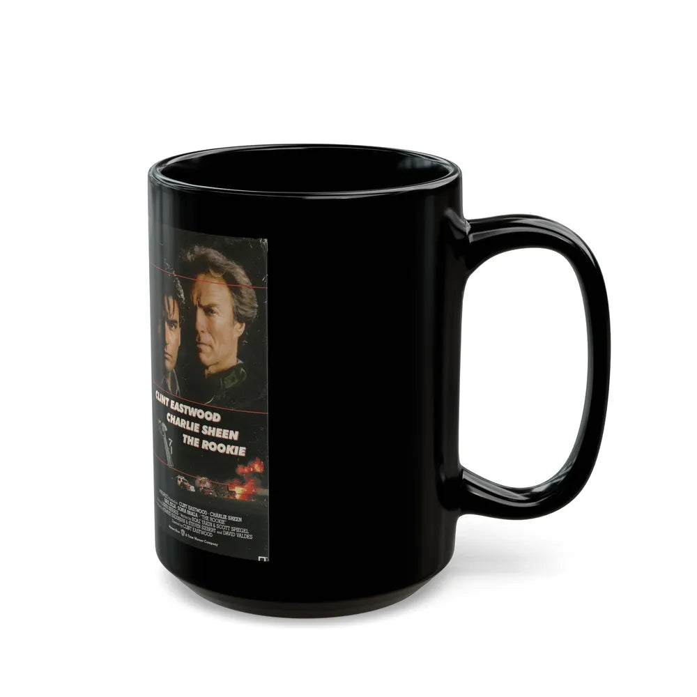 THE ROOKIE CLINT EASTWOOD CHARLIE SHEEN (VHS COVER) - Black Coffee Mug-Go Mug Yourself