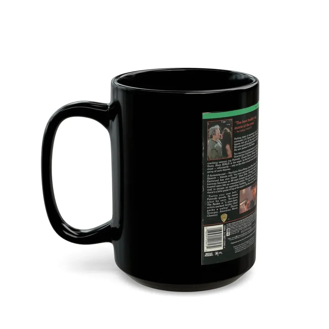 THE ROOKIE CLINT EASTWOOD CHARLIE SHEEN (VHS COVER) - Black Coffee Mug - Go Mug Yourself