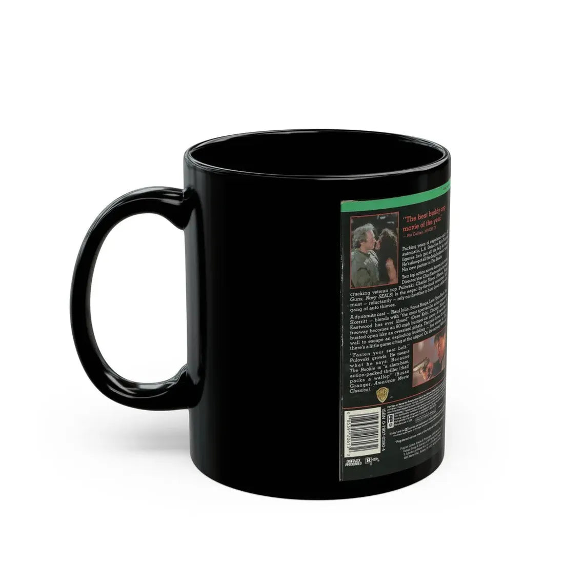 THE ROOKIE CLINT EASTWOOD CHARLIE SHEEN (VHS COVER) - Black Coffee Mug - Go Mug Yourself