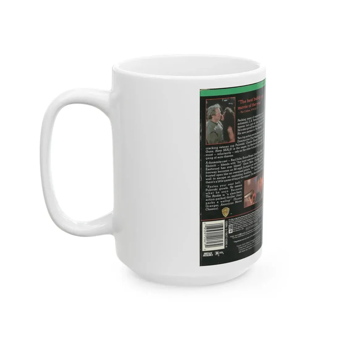 THE ROOKIE CLINT EASTWOOD CHARLIE SHEEN (VHS COVER) - White Coffee Mug - Go Mug Yourself