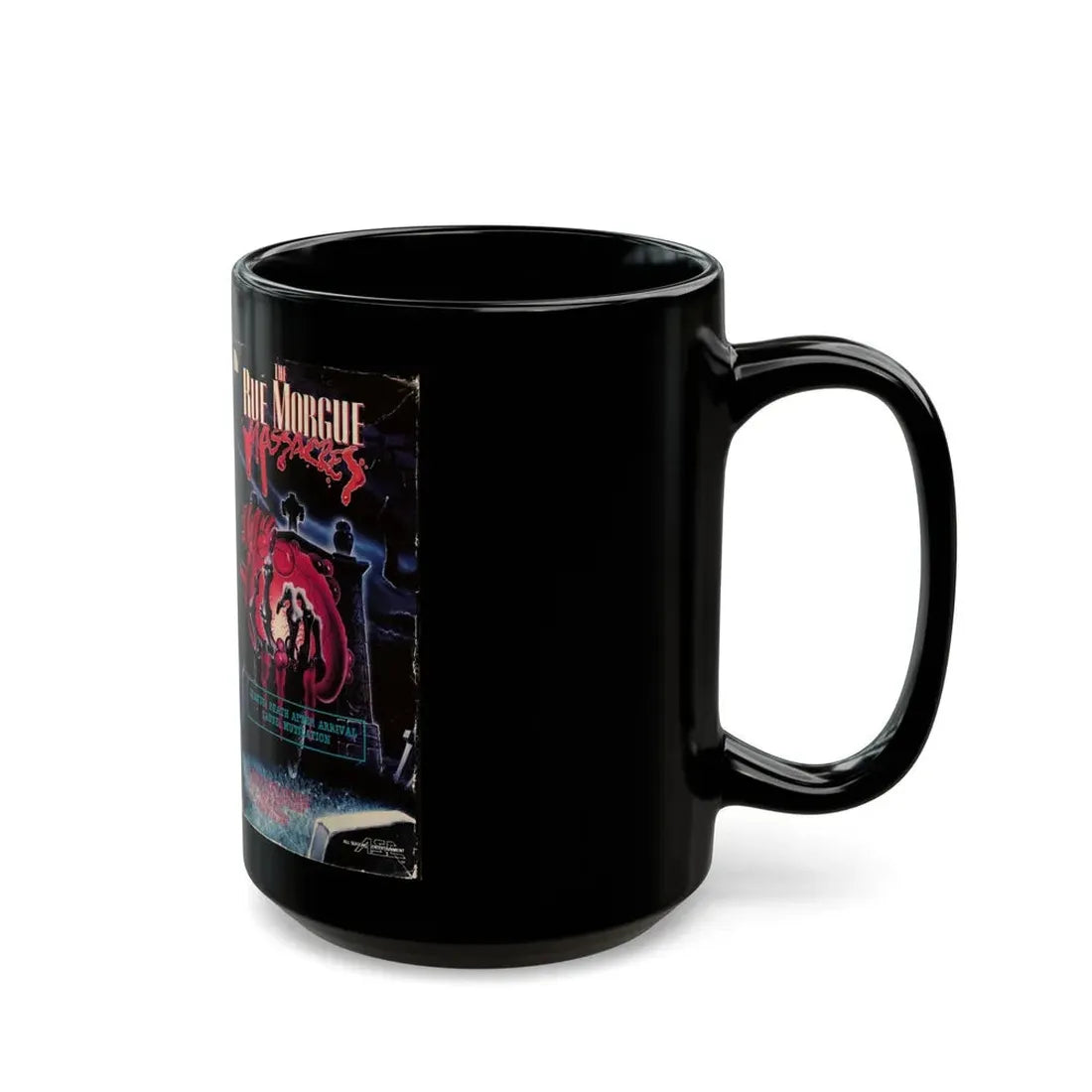 THE RUE MORGUE MASSACRES (VHS COVER) - Black Coffee Mug - Go Mug Yourself