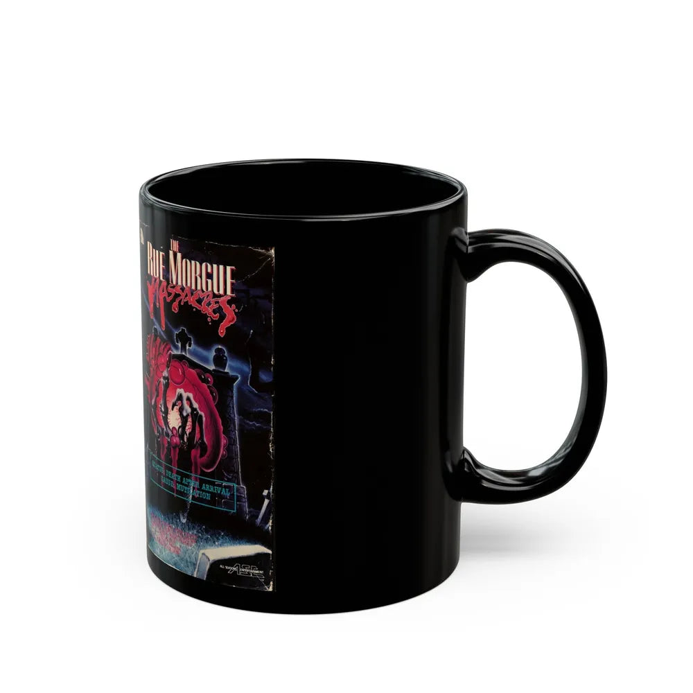 THE RUE MORGUE MASSACRES (VHS COVER) - Black Coffee Mug-Go Mug Yourself