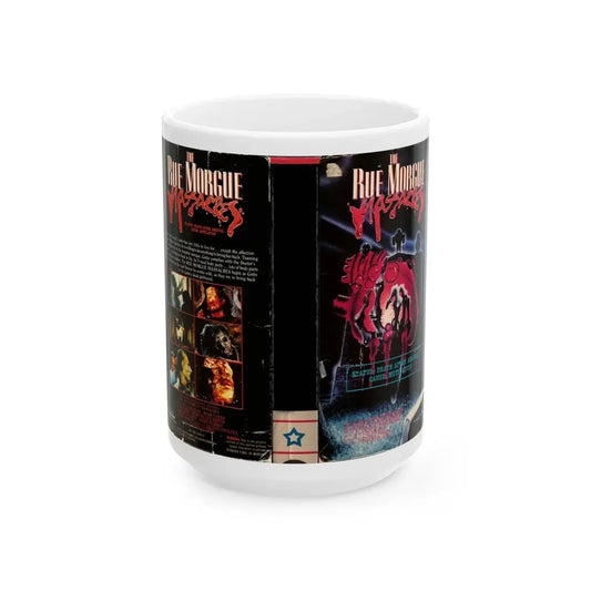THE RUE MORGUE MASSACRES (VHS COVER) - White Coffee Mug 15oz - Go Mug Yourself