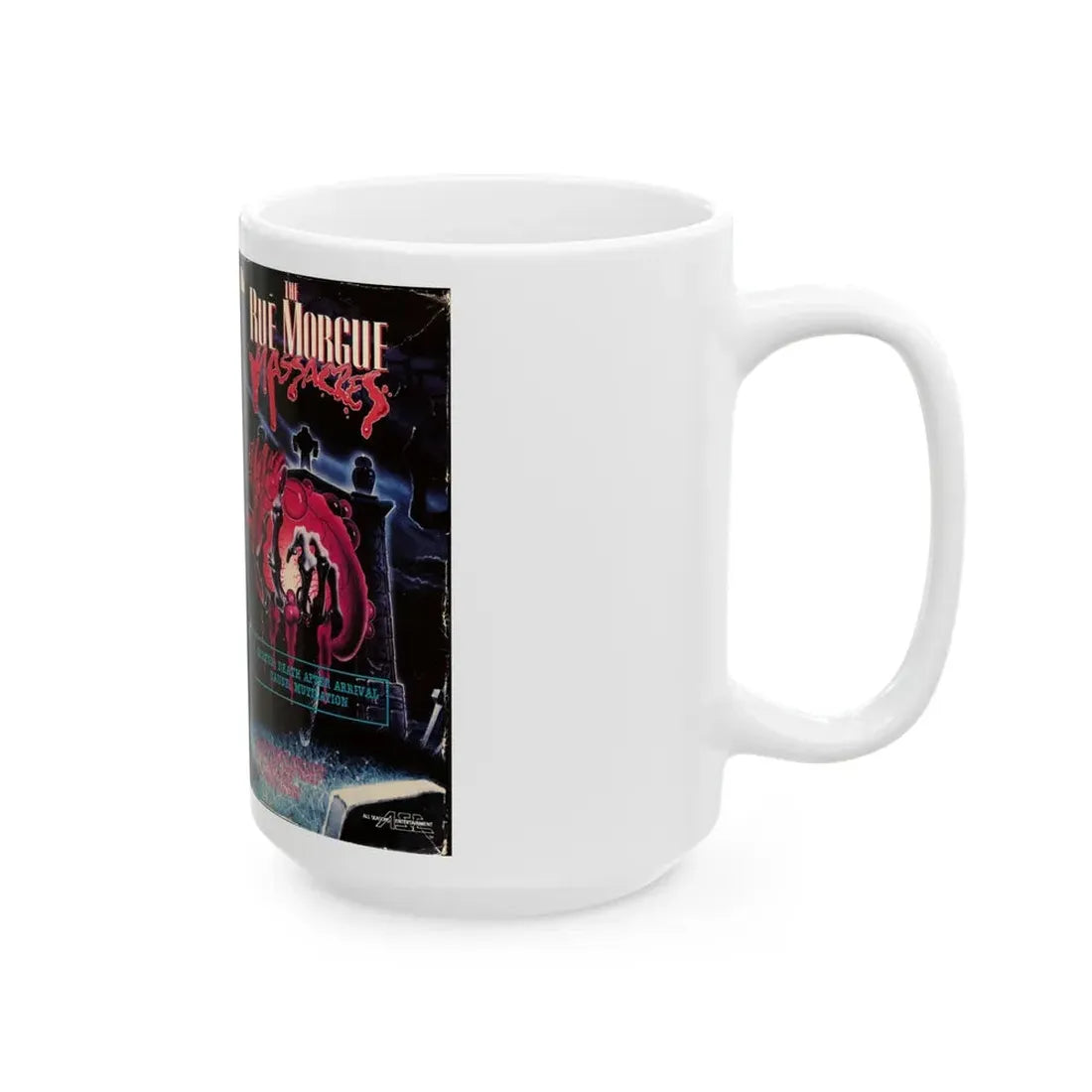 THE RUE MORGUE MASSACRES (VHS COVER) - White Coffee Mug - Go Mug Yourself
