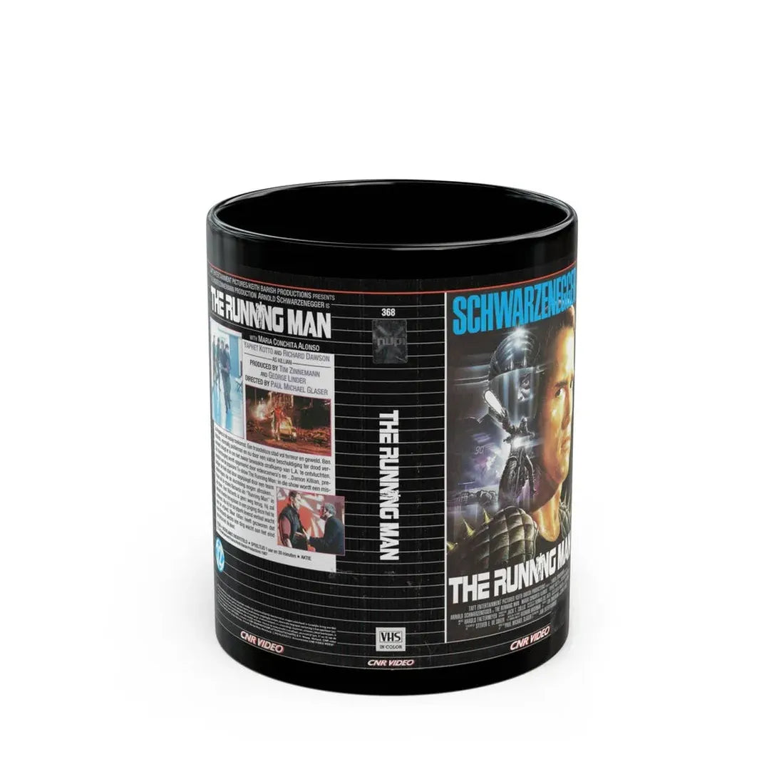 THE RUNNING MAN (VHS COVER) - Black Coffee Mug 11oz - Go Mug Yourself