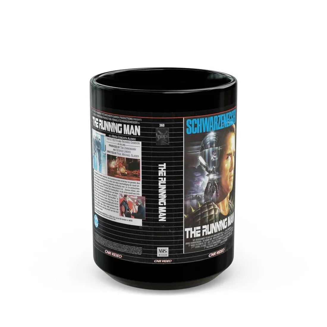 THE RUNNING MAN (VHS COVER) - Black Coffee Mug 15oz - Go Mug Yourself