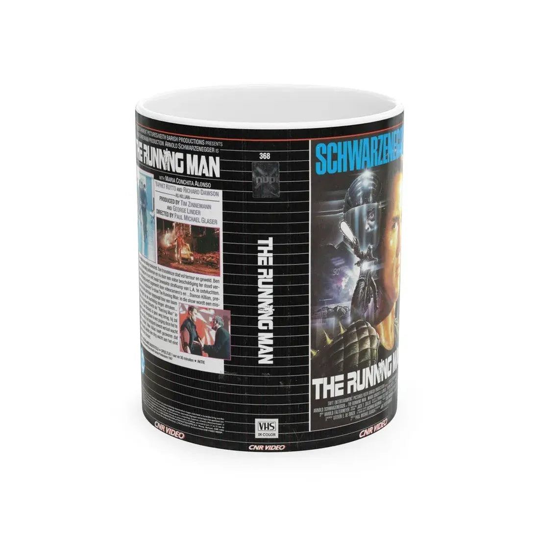 THE RUNNING MAN (VHS COVER) - White Coffee Mug 11oz - Go Mug Yourself
