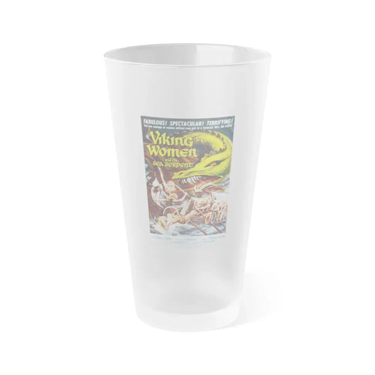 THE SAGA OF THE VIKING WOMEN AND THEIR VOYAGE TO THE WATERS OF THE GREAT SEA SERPENT 1957 Movie Poster - Frosted Pint Glass 16oz Default Title - Go Mug Yourself