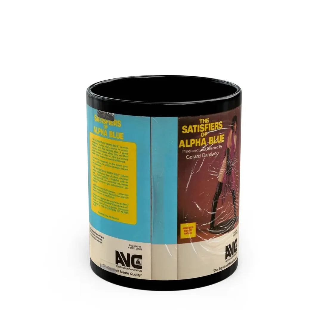 THE SATISFIERS OF ALPHA BLUE (VHS COVER) - Black Coffee Mug 11oz - Go Mug Yourself