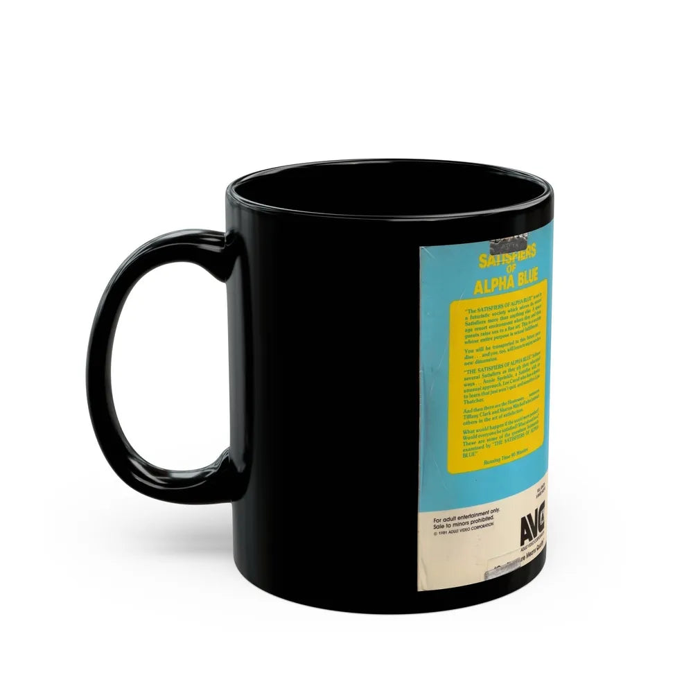 THE SATISFIERS OF ALPHA BLUE (VHS COVER) - Black Coffee Mug-Go Mug Yourself