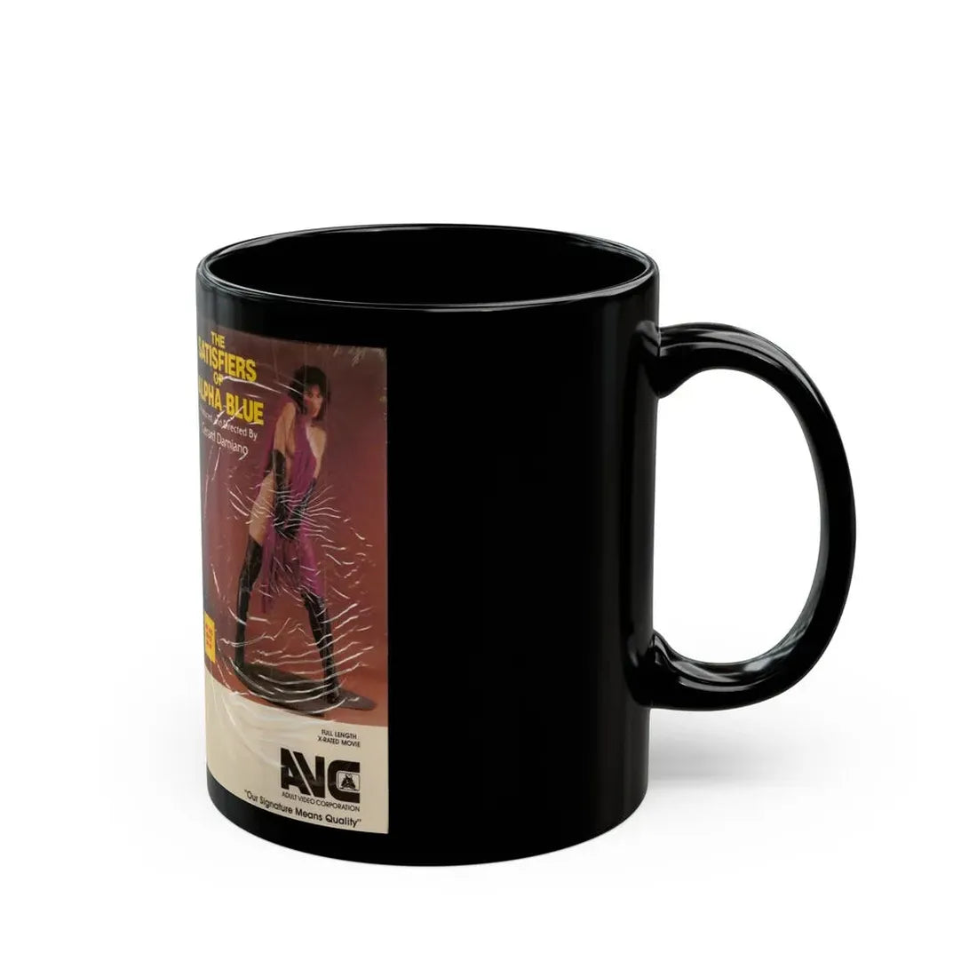 THE SATISFIERS OF ALPHA BLUE (VHS COVER) - Black Coffee Mug - Go Mug Yourself