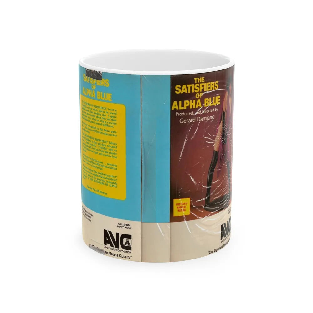 THE SATISFIERS OF ALPHA BLUE (VHS COVER) - White Coffee Mug-11oz-Go Mug Yourself