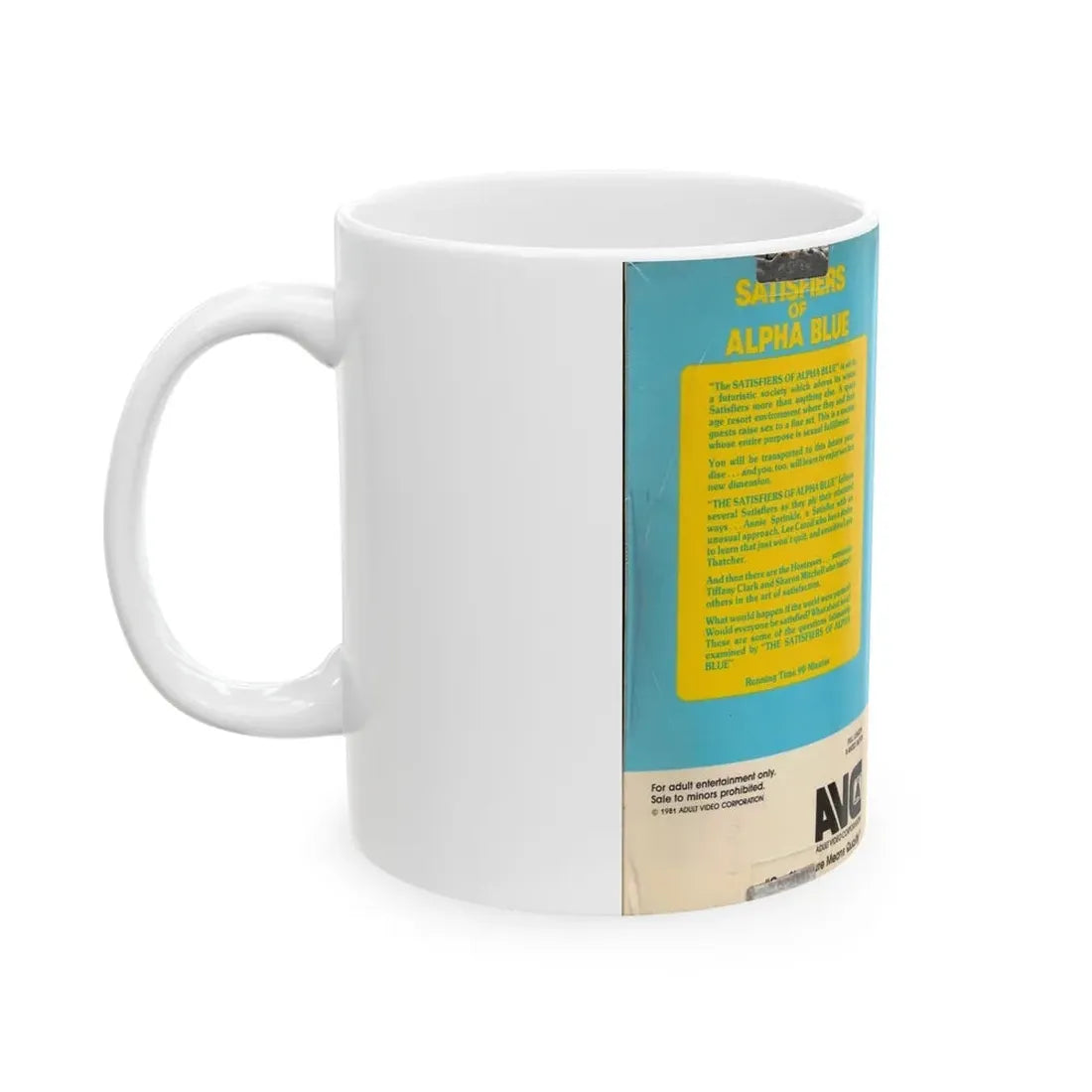 THE SATISFIERS OF ALPHA BLUE (VHS COVER) - White Coffee Mug - Go Mug Yourself