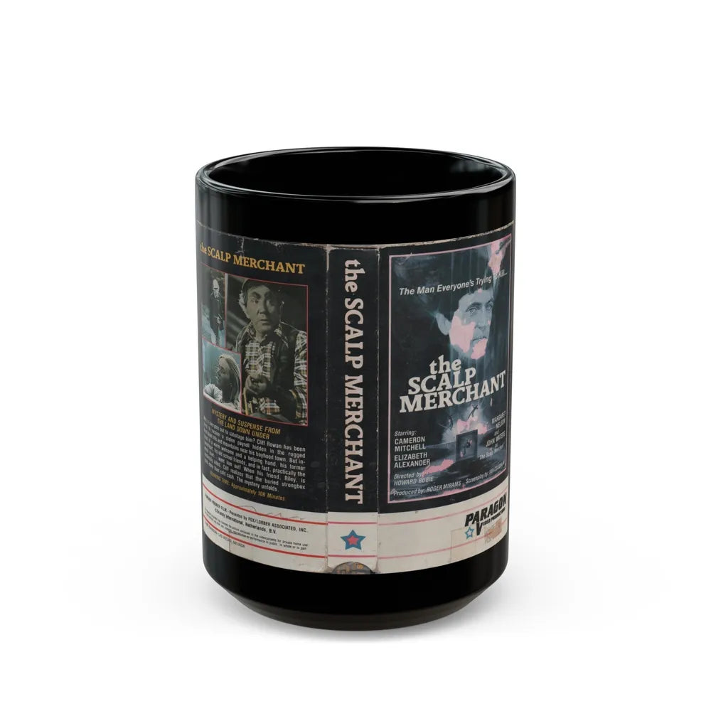 THE SCALP MERCHANT PARAGON VIDEO PRODUCTIONS (VHS COVER) - Black Coffee Mug-15oz-Go Mug Yourself