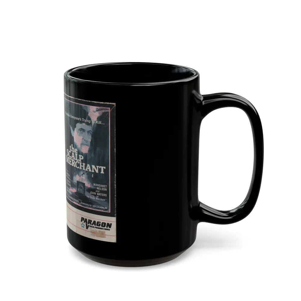 THE SCALP MERCHANT PARAGON VIDEO PRODUCTIONS (VHS COVER) - Black Coffee Mug-Go Mug Yourself