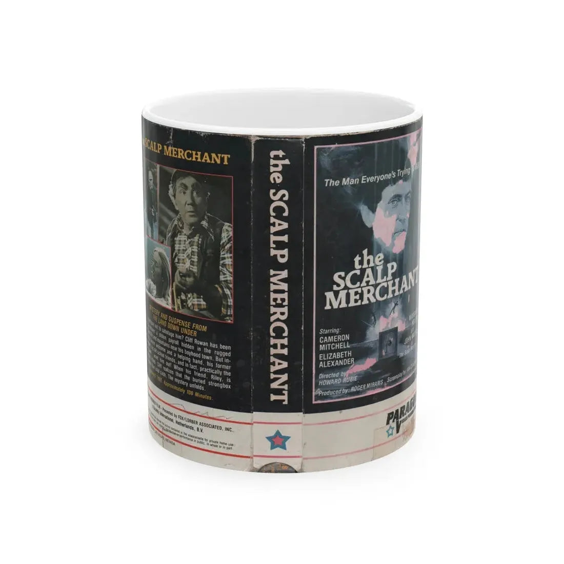 THE SCALP MERCHANT PARAGON VIDEO PRODUCTIONS (VHS COVER) - White Coffee Mug 11oz - Go Mug Yourself