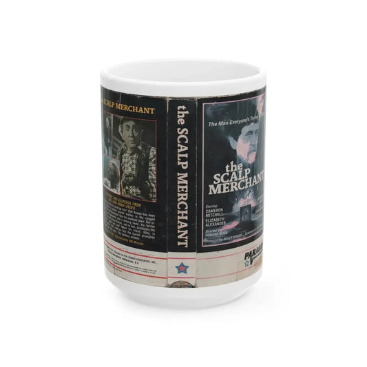 THE SCALP MERCHANT PARAGON VIDEO PRODUCTIONS (VHS COVER) - White Coffee Mug 15oz - Go Mug Yourself