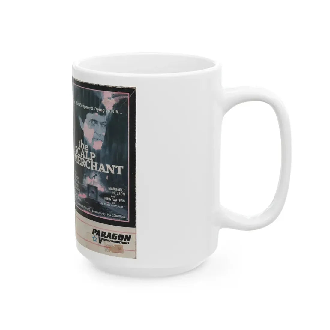 THE SCALP MERCHANT PARAGON VIDEO PRODUCTIONS (VHS COVER) - White Coffee Mug - Go Mug Yourself