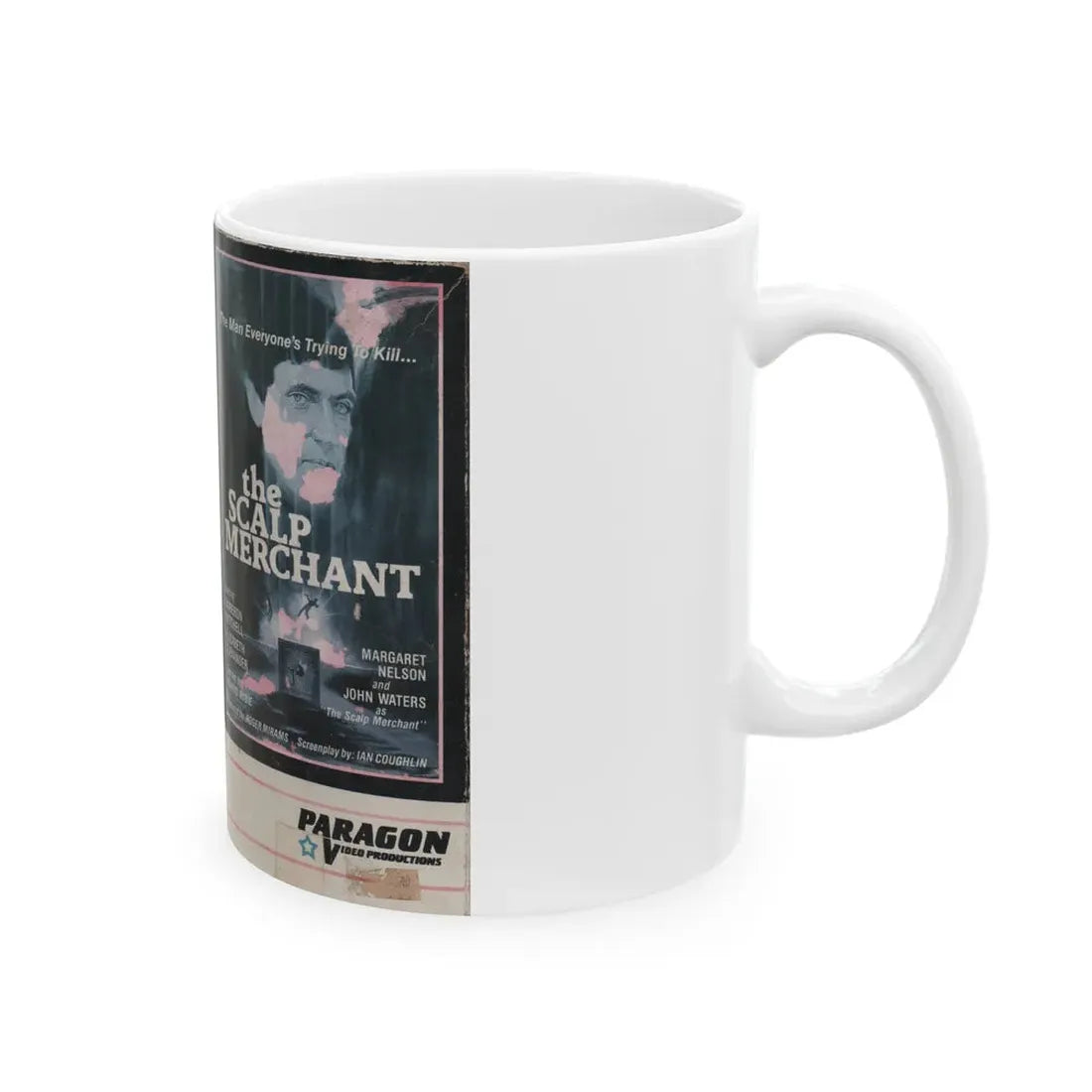 THE SCALP MERCHANT PARAGON VIDEO PRODUCTIONS (VHS COVER) - White Coffee Mug - Go Mug Yourself