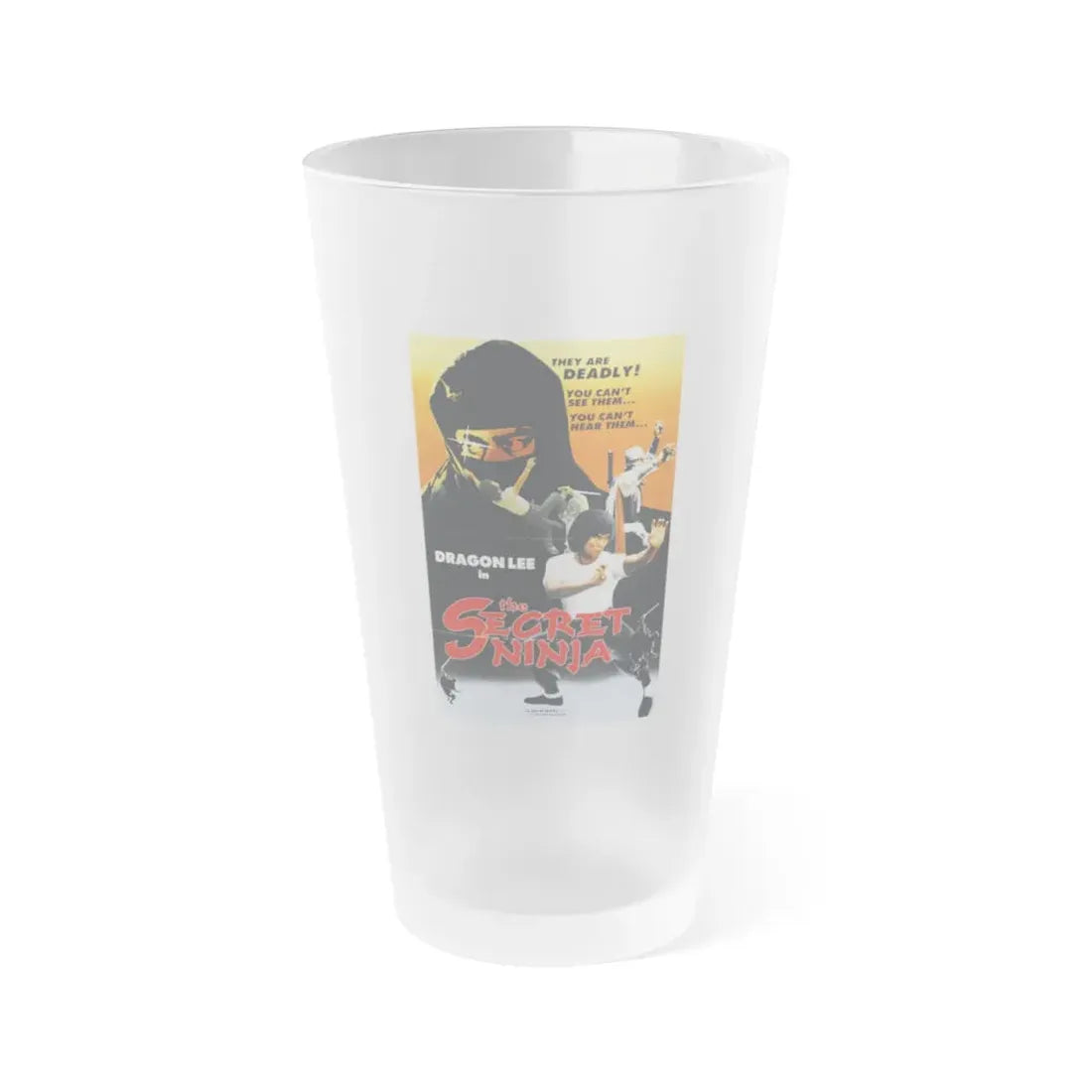 THE SECRET NINJA 1984 Movie Poster - Frosted Pint Glass 16oz Default Title - Go Mug Yourself