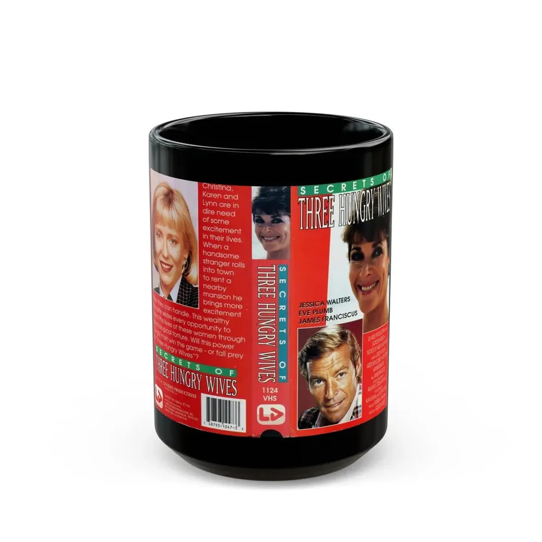 THE SECRET OF THREE HUNGRY WIVES (VHS COVER) - Black Coffee Mug 15oz - Go Mug Yourself