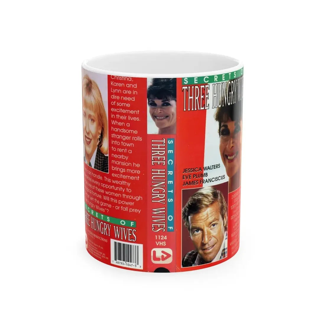 THE SECRET OF THREE HUNGRY WIVES (VHS COVER) - White Coffee Mug 11oz - Go Mug Yourself