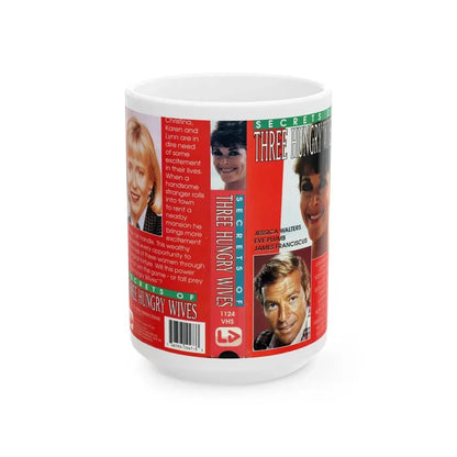 THE SECRET OF THREE HUNGRY WIVES (VHS COVER) - White Coffee Mug 15oz - Go Mug Yourself