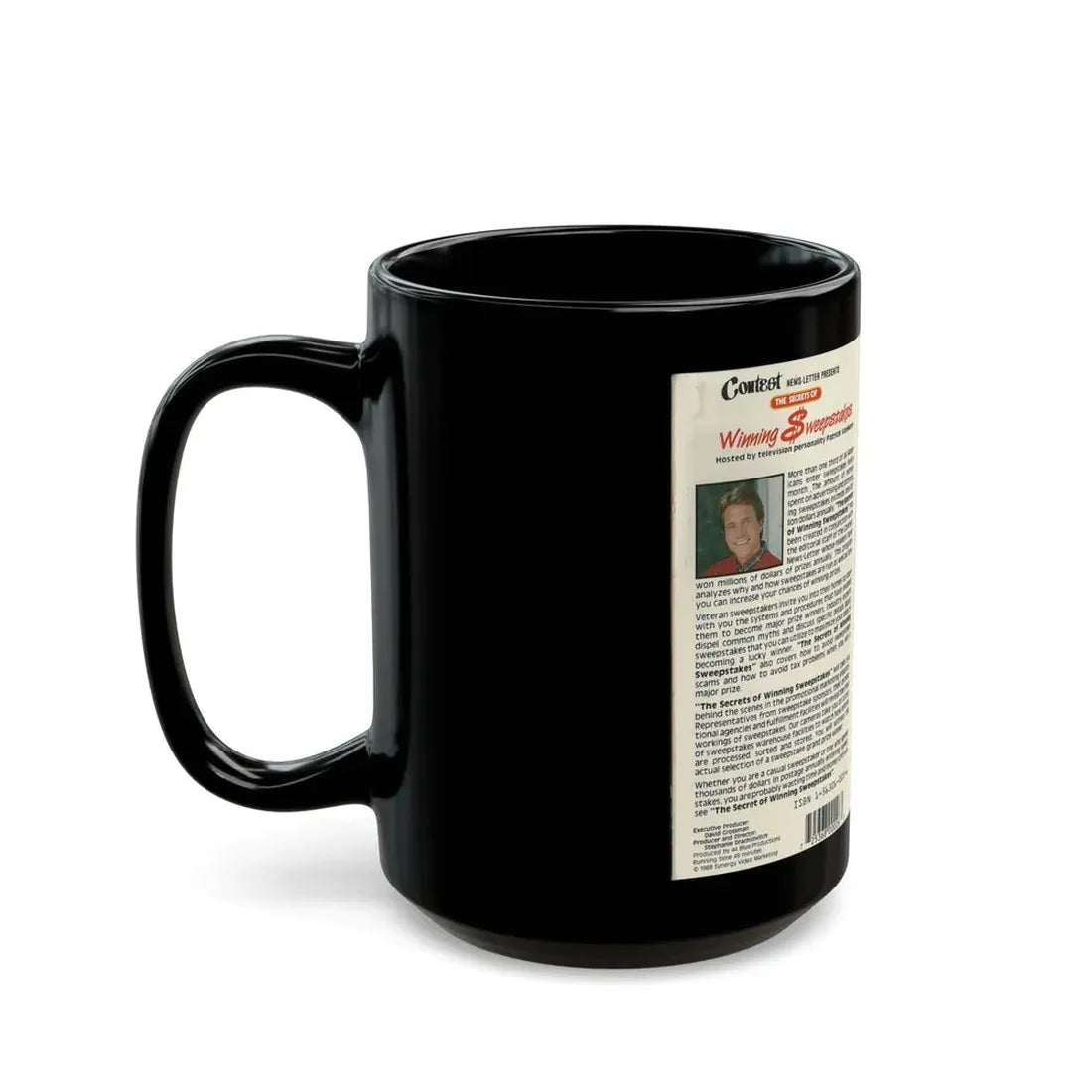 THE SECRETS OF WINNING THE SWEEPSTAKES (VHS COVER) - Black Coffee Mug - Go Mug Yourself