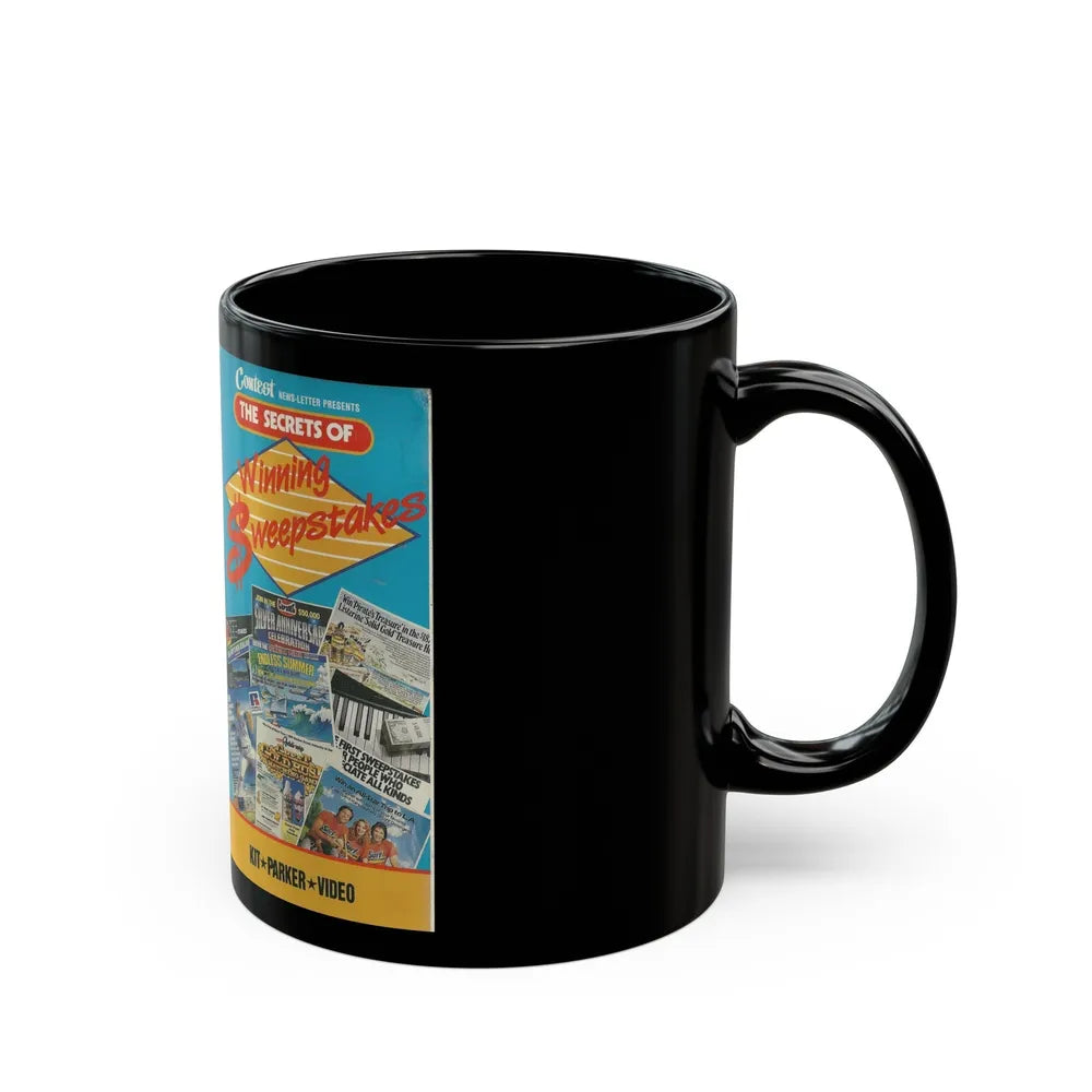 THE SECRETS OF WINNING THE SWEEPSTAKES (VHS COVER) - Black Coffee Mug-Go Mug Yourself