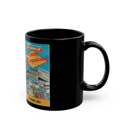 THE SECRETS OF WINNING THE SWEEPSTAKES (VHS COVER) - Black Coffee Mug - Go Mug Yourself