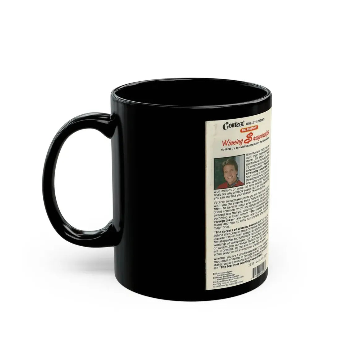 THE SECRETS OF WINNING THE SWEEPSTAKES (VHS COVER) - Black Coffee Mug - Go Mug Yourself