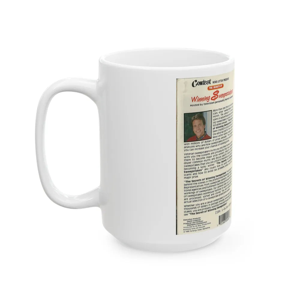 THE SECRETS OF WINNING THE SWEEPSTAKES (VHS COVER) - White Coffee Mug-Go Mug Yourself