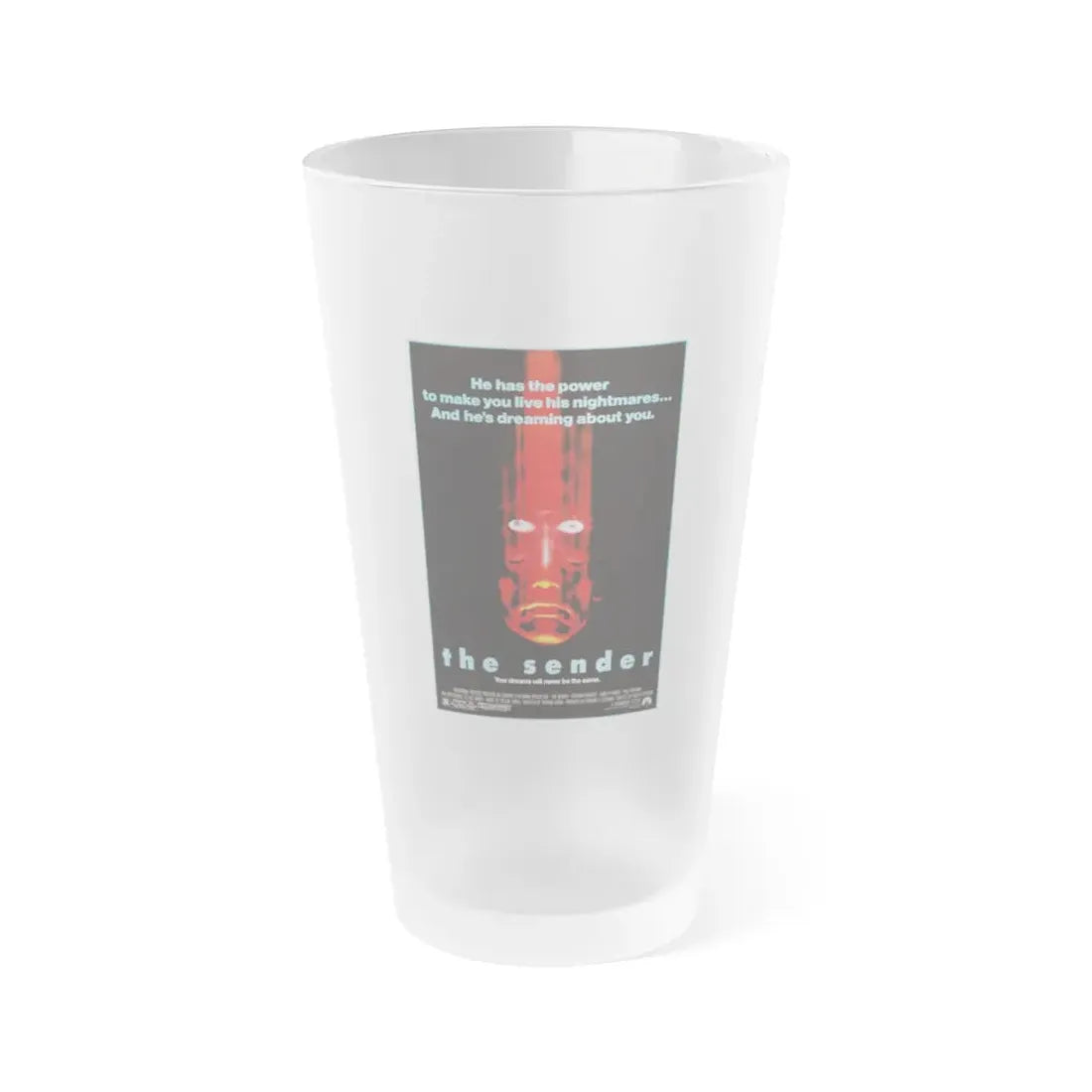 THE SENDER 1982 Movie Poster - Frosted Pint Glass 16oz Default Title - Go Mug Yourself