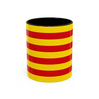 The Senyera the Flag of Catalonia Spain - Accent Coffee Mug 11oz Black - Go Mug Yourself