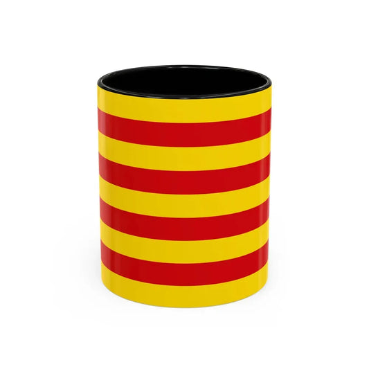 The Senyera the Flag of Catalonia Spain - Accent Coffee Mug 11oz Black - Go Mug Yourself