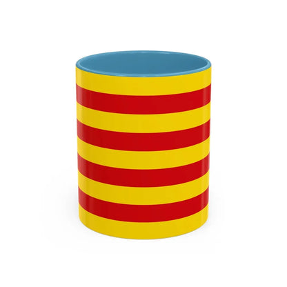 The Senyera the Flag of Catalonia Spain - Accent Coffee Mug 11oz Light Blue - Go Mug Yourself