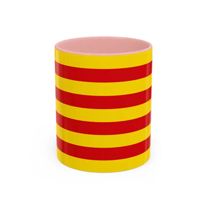 The Senyera the Flag of Catalonia Spain - Accent Coffee Mug 11oz Pink - Go Mug Yourself