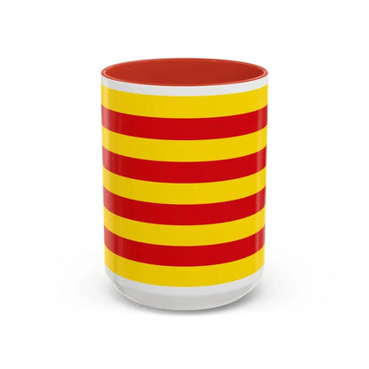 The Senyera the Flag of Catalonia Spain - Accent Coffee Mug 15oz Red - Go Mug Yourself