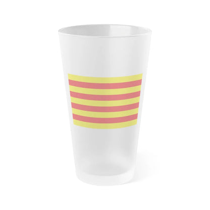 The Senyera the Flag of Catalonia Spain - Frosted Pint Glass 16oz-16oz-Frosted-Go Mug Yourself