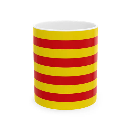 The Senyera the Flag of Catalonia Spain - White Coffee Mug 11oz - Go Mug Yourself