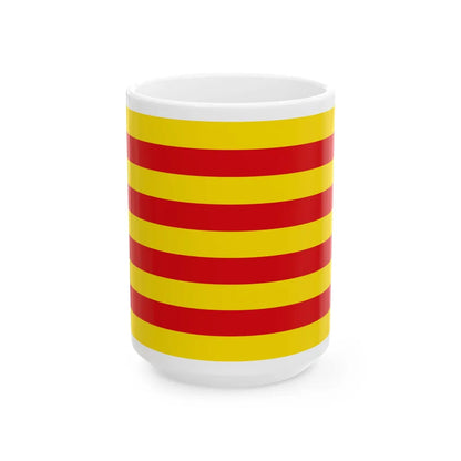 The Senyera the Flag of Catalonia Spain - White Coffee Mug 15oz - Go Mug Yourself