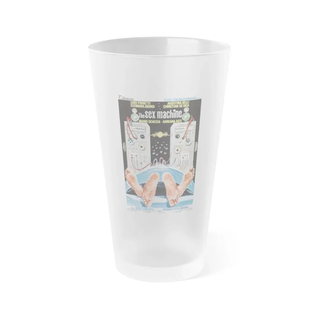 THE SEX MACHINE 1975 Movie Poster - Frosted Pint Glass 16oz Default Title - Go Mug Yourself