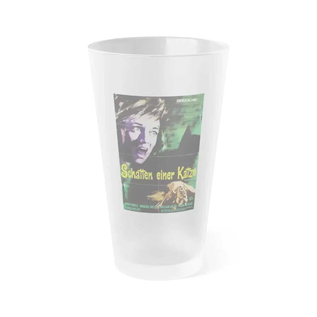 THE SHADOW OF THE CAT (GERMAN) 1961 Movie Poster - Frosted Pint Glass 16oz Default Title - Go Mug Yourself